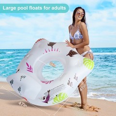 New DeeprBlu Inflatable Pool Floats Chair with Color Changing Light, Solar Water