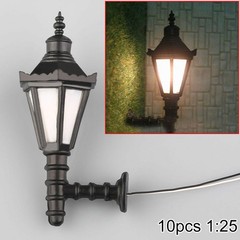 10pcs Model Railway Scenery LED Lamppost Lamps Wall Lights For G Scale 1:25