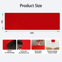 Extra Thick 3x10Ft Red Carpet Runner for Party, Non-Slip TPR Backing Aisle Ru…
