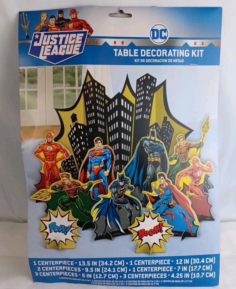 Justice League Heroes DC Superhero Birthday Party Table Decorating Kit 11 Pcs