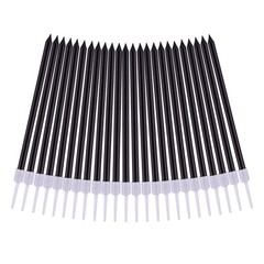 PHD CAKE Black Long Thin Birthday Candles, Cake 24 count,