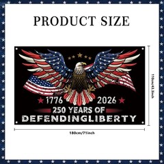 Patriotic 250th Anniversary Backdrop 71×43 Inches for Independence Day Decor