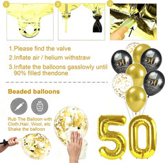 50Th Birthday Decorations Kit for Him Men Her Women Black Gold Complete Set | El