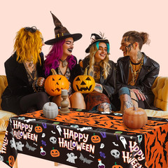 Halloween Decorations – 2 Pack Plastic Tablecloth for Halloween Party Decoration