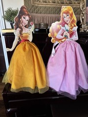 Disney Princess Table Centerpieces 3D Double Sided Colorful Belle & Aurora 21”