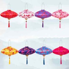 Vintage Floral Hanging Lantern Cloth Lantern Performance Party Festival Decor