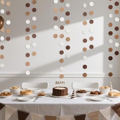 Brown Paper Garlands Hanging Circle Decoration Neutral Party Streamers, 30 Fe…