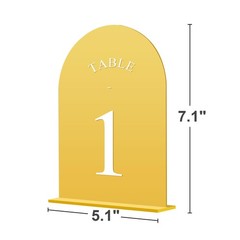 Joyit Arch Wedding Table Numbers 1-10 Stands 5 X 7 Acrylic Mirrored Gold Table