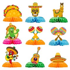 9 PCS Fiesta Mexican Honeycomb Centerpiece Table Decorations Cinco De Mayo