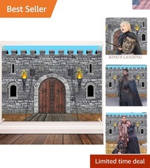 Lightweight 7 x 5 Ft Castle Wall Backdrop – Ideal for Themed Celebrations