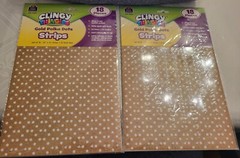 Lot/2pc teacher resources TCR 77337 CLINGY THINGIES GOLD POLKA DOTS STRIPS 18 pc