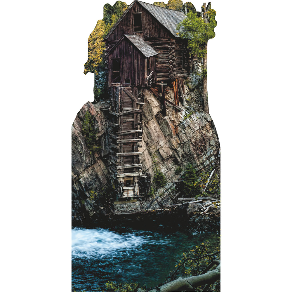 SP13269 Crystal Mill Power Plant Colorado Cabin Trees Mountain Cardboard Cutout