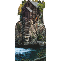 SP13269 Crystal Mill Power Plant Colorado Cabin Trees Mountain Cardboard Cutout