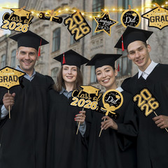 Graduation Decorations 2026-30pcs Black and Gold Graduation Table Decorations Ta