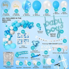 Baby Shower Decorations for Boy – Jumbo Blue Party Decor Set All-in-One Bundle