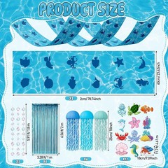 Under the Sea Decorations, Ocean Ceiling Hanging Kit with Jellyfish Decor NEW
