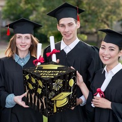 Versatile Black Gold Graduation Card Box – Perfect for Class of 2026 Parties