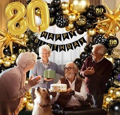 114pcs 80th Birthday Decorations for Men, 80th Birthday Decorations with 80th…