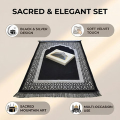 Ramadan & Eid Gift Set – Islamic Prayer Rug with Tasbih Beads, Premium Prayer Ma