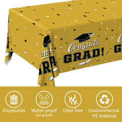 Graduation Tablecloths Graduation Party Table Decorations Waterproof Plastic Rec