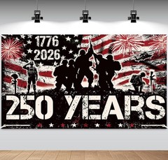 American 250Th Birthday Decoration, 3.6 X 6 Ft American 1776-2026 Backdrop USA B