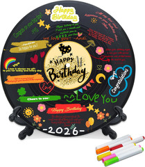 Vinyl Record Birthday Decorations, Happy Birthday Party Favor Sign Poster, Large