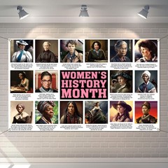 Women’s History Month Bulletin Board Decorations Photo Booth Backdrop Inte
