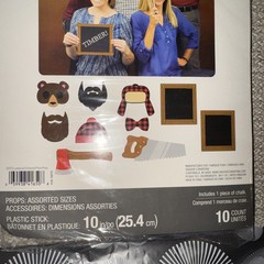 Lumberjack Wilderness Bear Enhanced Photo Booth Props 10 pc. *NEW IN SEALED PKG*