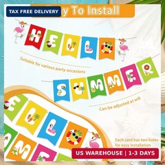 Summer Decorations Beach Pool Party Decorations with Hello Summer Banner,Hanging