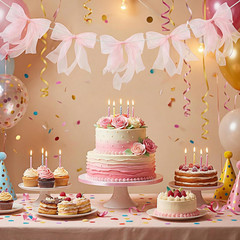 12-Piece Pink Bow Garland for Weddings, Birthdays, and Special Events Decor