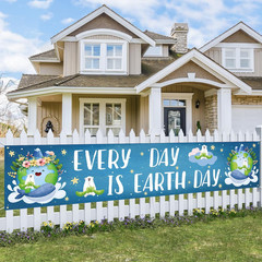 Earth Day Banner Eco Natural Decorations 1.6 8.2Ft (50Cm250Cm) Polyester Fabric