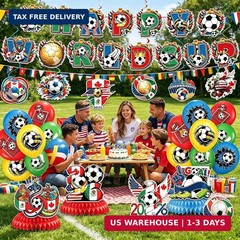 2026 World Cup Soccer Party Decorations Kit, Football Theme Decorations with Ban