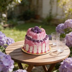 Fake Cake Dessert Artificial Cream Blueberry Jam Cupcake Faux Food Display