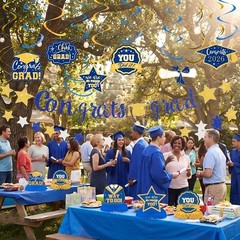 Graduation Party Decorations 2026, Blue and Gold 20 inches x 16 inches,