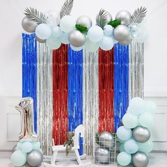 Fringe Foil Backdrop Curtains Set Party Decorations Birthday New Year Event