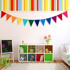 Outus 6 Pack 72 Flags/8.2 Ft Rainbow Pennant Banner Multicolor Bunting String
