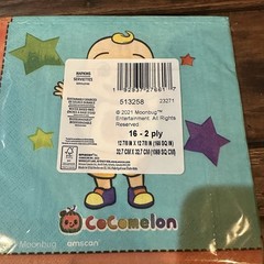 Cocomelon Backdrop W/ Photo Props Napkins Plates Kids Birthday Decorations Lot