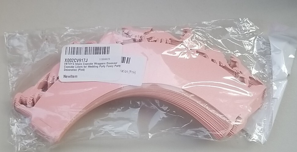 Pink Dinosaurs Cupcake Wrappers 50 PCS – Wedding Party Fancy Party Wraps