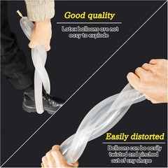 KAWKALSH 260 Clear Long Balloons for Animals, Thickening Skinny Latex Twisting