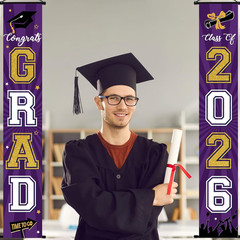 Graduation Banner 2026 Graduation Decorations Purple and Gold Grad Banner Porch