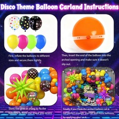 90s 80s Neon Balloon Arch Kit, 152pcs Disco Theme Party Decorations with Foil…