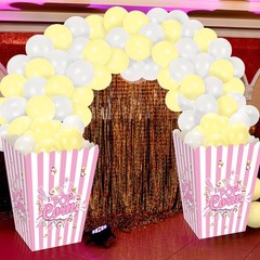 2 Pack Giant Popcorn Prop Cardboard Stand up with Balloons Movie 3D Popcorn B…