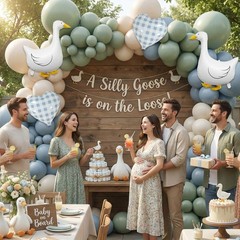Silly Goose Balloon Arch Kit – Sage Green Dusty Blue Balloon Garland with Goo…