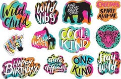 Wild Child Rainbow Cheetah Animal Print Birthday Party Decoration Cutouts