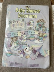 BEISTLE Baby Shower Decorama 11 pce decorations honeycomb tissue table hang 2005