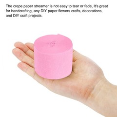 2 Pcs Crepe Paper Streamer Decoration 82ft Long 1.8″ Wide Bright Pink