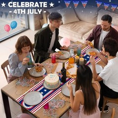Multi-Functional Patriotic Stars Table Runner for 4th of July Celebrations