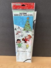 Peanuts Snoopy Vintage Hallmark Christmas Holiday Party Express Banner Decor NOS