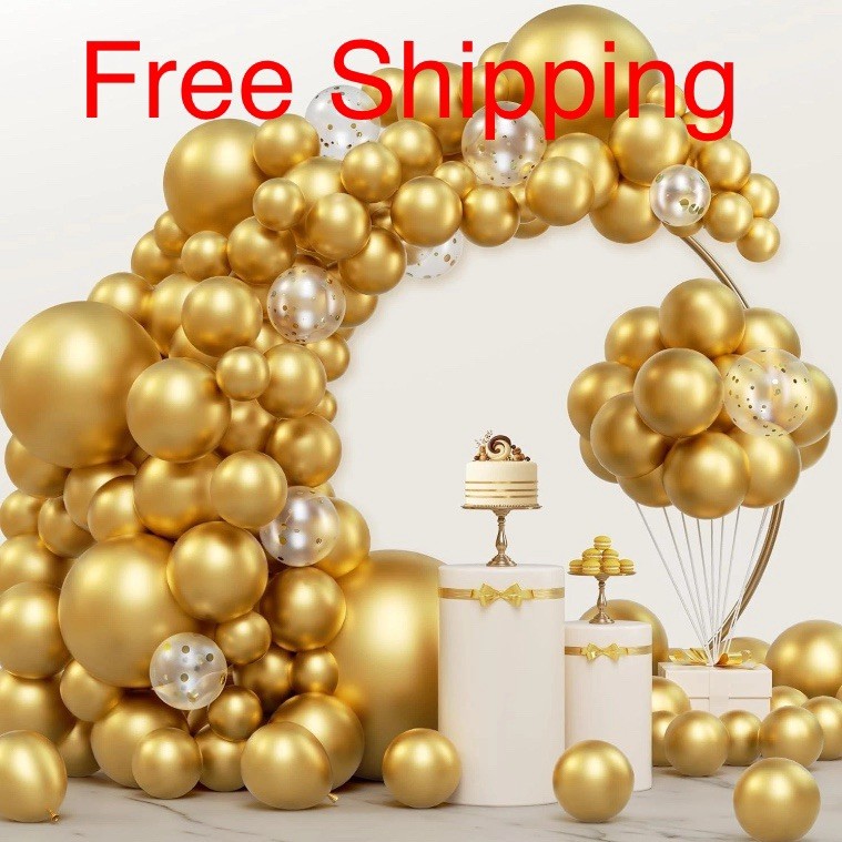 🔥150pcs Metallic Gold Balloon Arch Kit,Party,Graduation,Wedding,B-Day,Holiday🔥