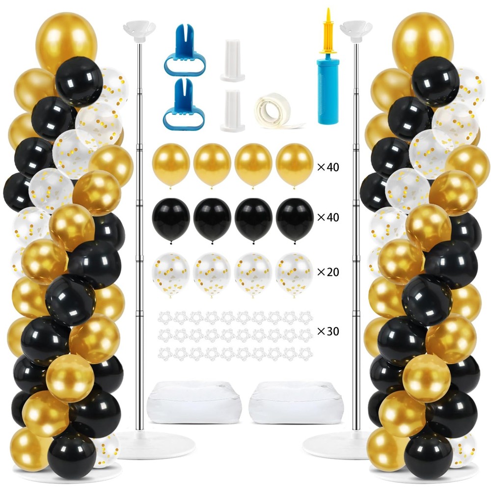 2 Pack Balloon Column Stand, 6.5 FT Height-Adjustable Balloon Column Stand Ki…